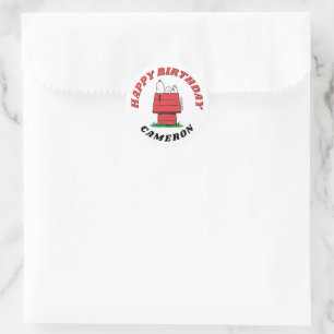 Sticker Rond Maison de chien Snoopy Peanuts Anniversaire Classi