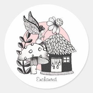 Sticker Rond Maison de Fairy et Fairy