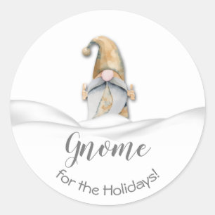 Sticker Rond Maison de gnome de Noël pour les vacances