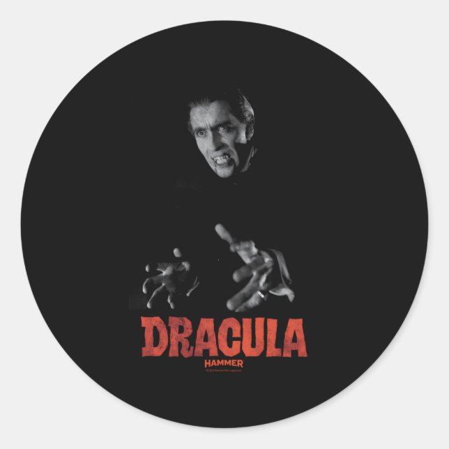 Sticker Rond Maison De L'Horreur Christopher Lee Dracula (Devant)