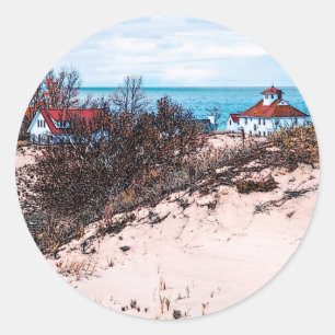 Sticker Rond Maison de plage