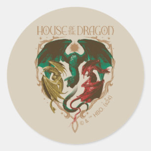 Sticker Rond Maison du Dragon   Bouclier dragon
