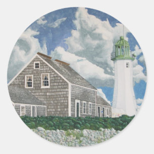 Sticker Rond Maison du gardien de phare de Scituate