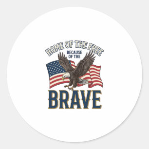 Sticker Rond Maison du Libre Aigle Brave Design de T-shirt Patr