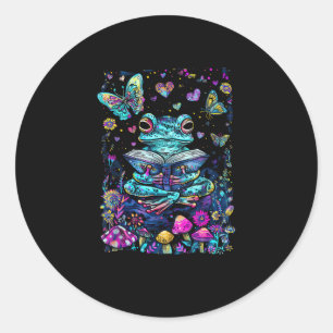 Sticker Rond Maison esthétique grenouille Cottagecore Goblincor