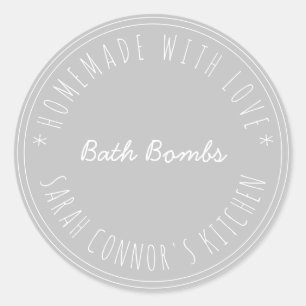 Sticker Rond Maison faite avec amour Bain Bombes Kraft Spa