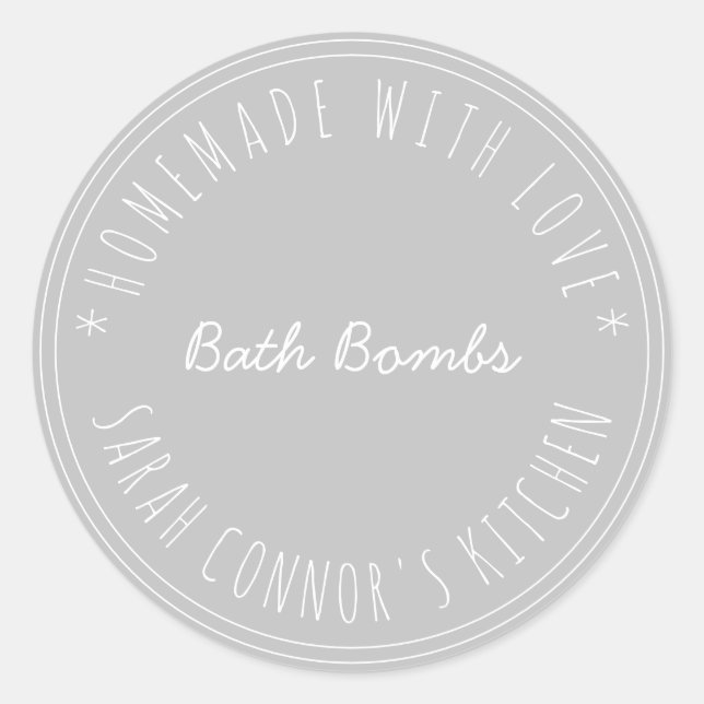Sticker Rond Maison faite avec amour Bain Bombes Kraft Spa (Devant)