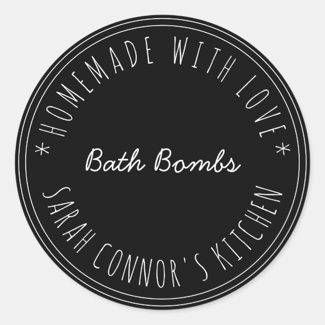 Sticker Rond Maison faite avec amour Bain Bombes Kraft Spa (Devant)