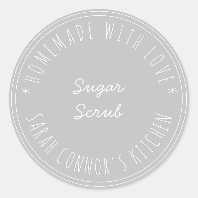 Sticker Rond Maison faite avec amour Sugar Scrub Kraft Spa (Devant)