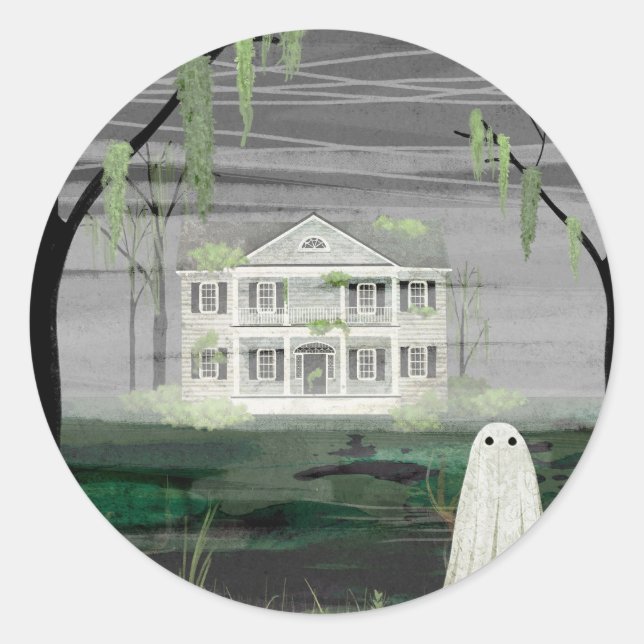 Sticker Rond Maison fantôme (Devant)