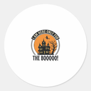 Sticker Rond Maison Hantée Halloween Drôle Boo Vintage_1