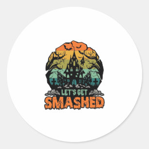 Sticker Rond Maison Hantée Halloween Faisons Nous Éclater Couch