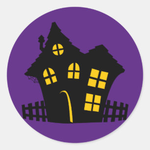 Sticker Rond Maison haunted