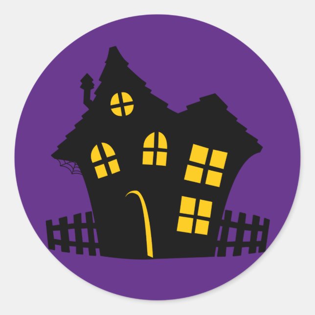 Sticker Rond Maison haunted (Devant)
