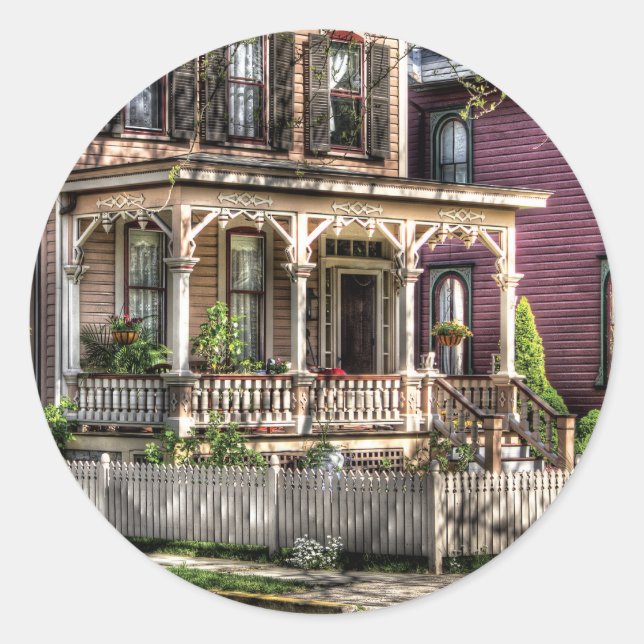 Sticker Rond Maison - Pays victorien (Devant)