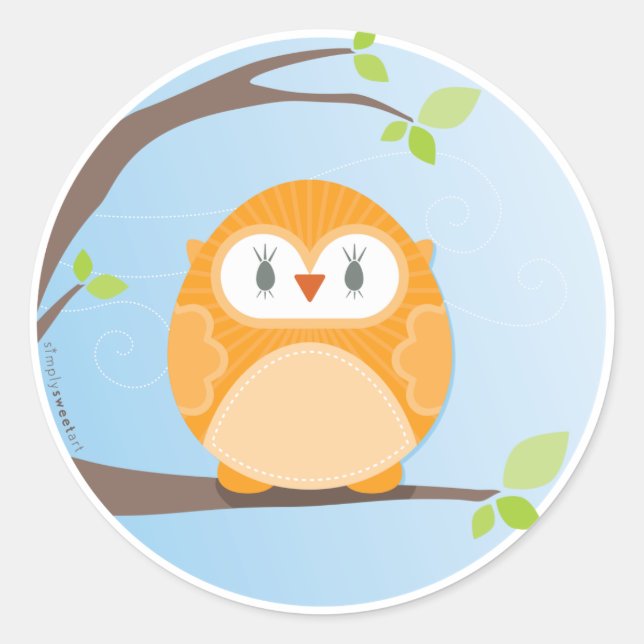 Sticker Rond MAISON SWEET HOME :: Chouette dans un arbre 4 (Devant)
