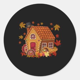 Sticker Rond Maisons en pain d'épices Conception de la saison d