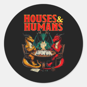 Sticker Rond Maisons Et Humains Drôle Jeu De Dés Rpg De Table P
