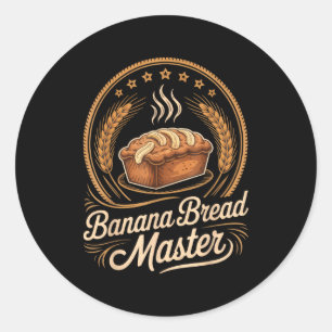 Sticker Rond Maître Boulanger de Pain de Banane Chef Humour Aut