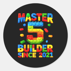 Sticker Rond Maître constructeur 5ème anniversaire 2021 5 ans