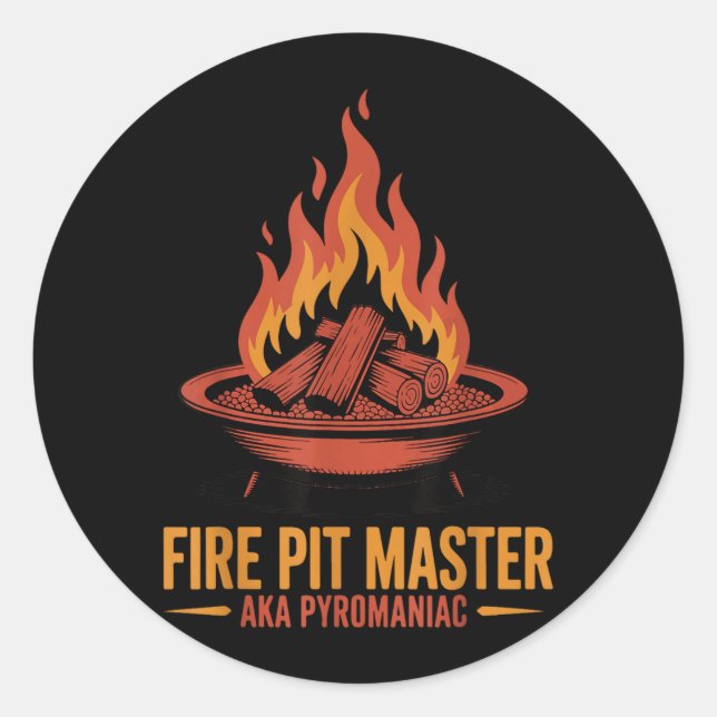 Sticker Rond Maître de foyer pyromancie pyrotechnie Foyer extér (Devant)