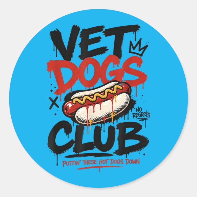 Sticker Rond Maître de grill à hot-dog compétitif (Devant)