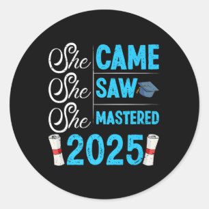 Sticker Rond Maîtrise Elle Est Venue Voir Maîtrise 2025 Filles