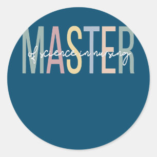 Sticker Rond Maîtrise en sciences infirmières Boho Nursing