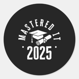 Sticker Rond Maîtrise Il Maîtrise Diplôme Pour Hommes Femmes