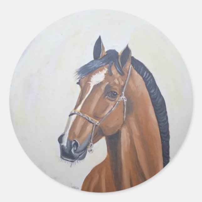 Sticker Rond Majestic Horse Portrait T-Shirt (Devant)