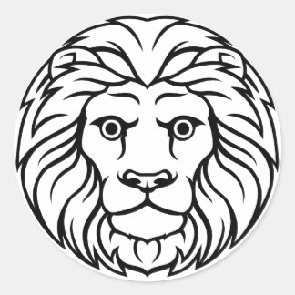 Sticker Rond Majestic Lion Design Tee - Bold & Fierce St