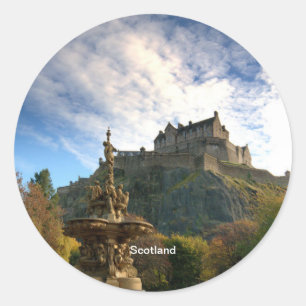 Sticker Rond Majestic Scotland, photo pittoresque,