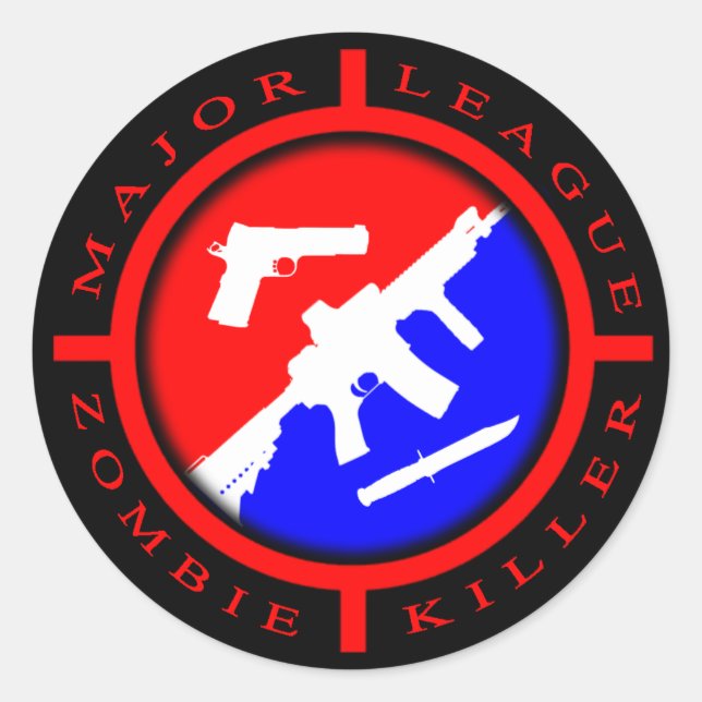 Sticker Rond Major League Zombie Killer - armes (Devant)