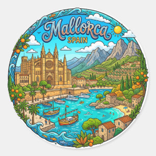 Sticker Rond Majorque Espagne