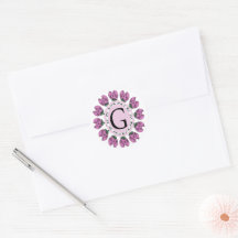 Majuscule G monogramme floral