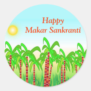 Sticker Rond Makar Sankranti - Festival indien