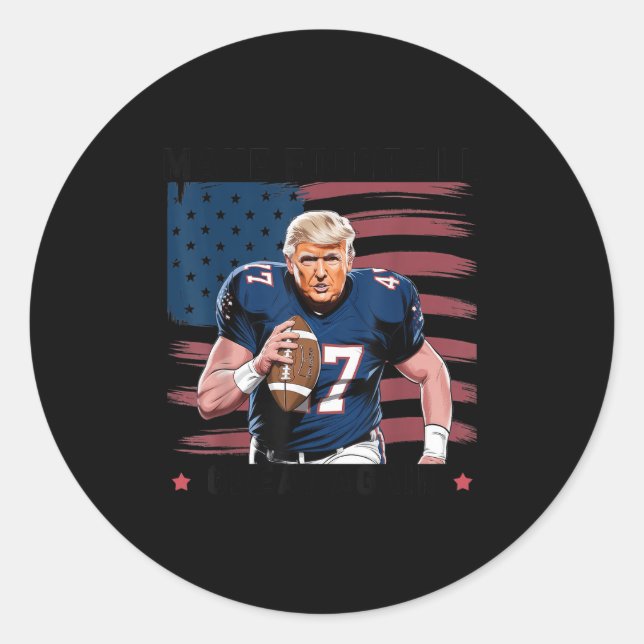 Sticker Rond Make American Football Great Again Trump Usa Flag  (Devant)