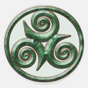 Sticker Rond Malachite Triskel