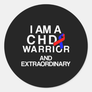 Sticker Rond Maladie cardiaque Survivant Chd Warrior 2