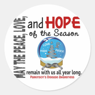 Sticker Rond :maladie de Parkinson du globe 1 de neige de
