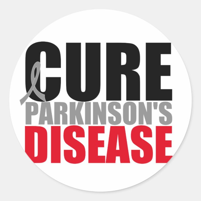 Sticker Rond Maladie des parkinsons CURE (Devant)