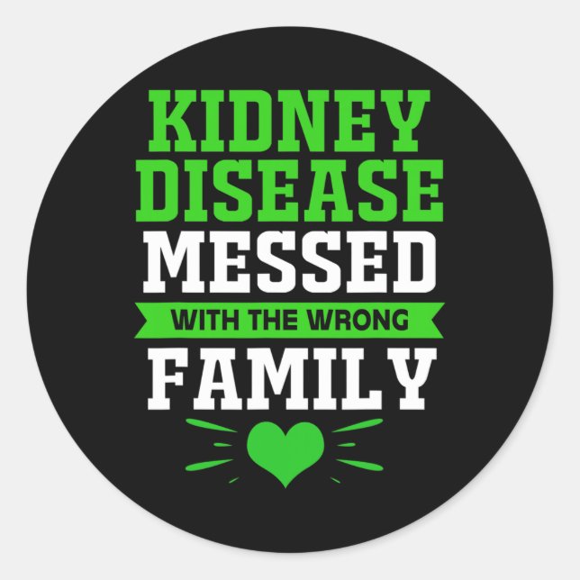 Sticker Rond Maladie Du Rein Empoisonnée Avec La Mauvaise Famil (Devant)