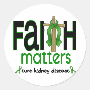 Sticker Rond Maladie du rein Faith Matters Cross 1
