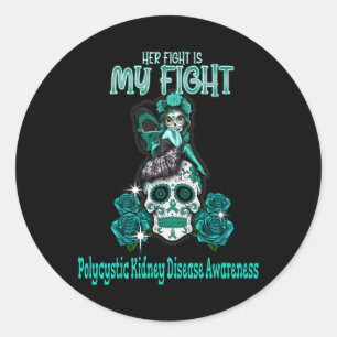 Sticker Rond Maladie du rein Sensibilisation Son combat est mon