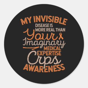 Sticker Rond Maladie Invisible Sensibilisation aux Crps Rsd