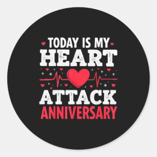 Sticker Rond Maladies cardiaques ouvertes Anniversaire de crise