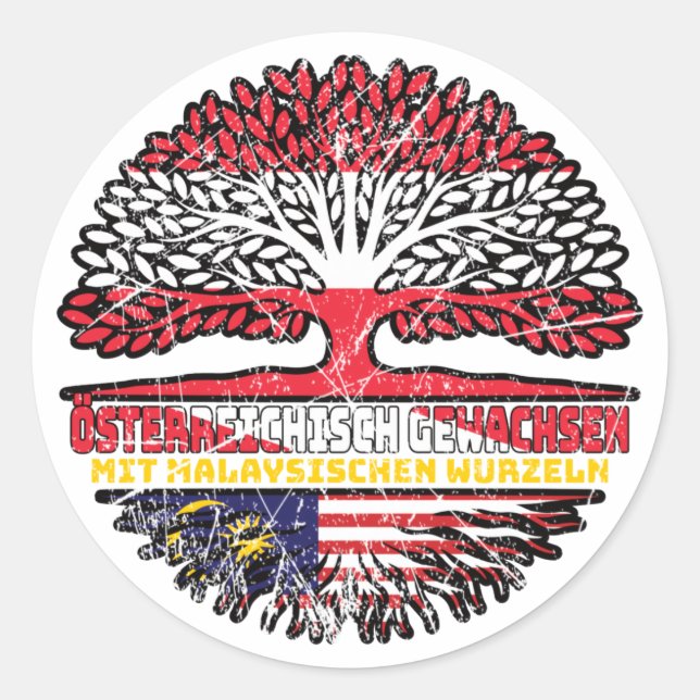 Sticker Rond Malaisie Autrichien Malaysia Baum (Devant)