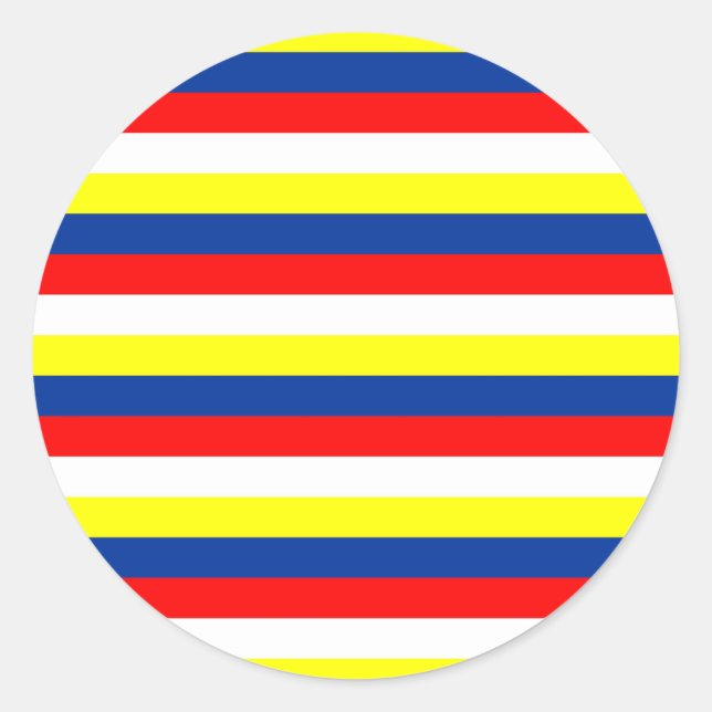 Sticker Rond Malaisie Philippines Venezuela drapeau rayures (Devant)