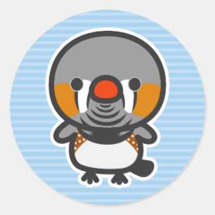 Sticker Rond mâle Sunda zebra finch