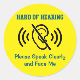 Sticker Rond Malentendant - Jaune
